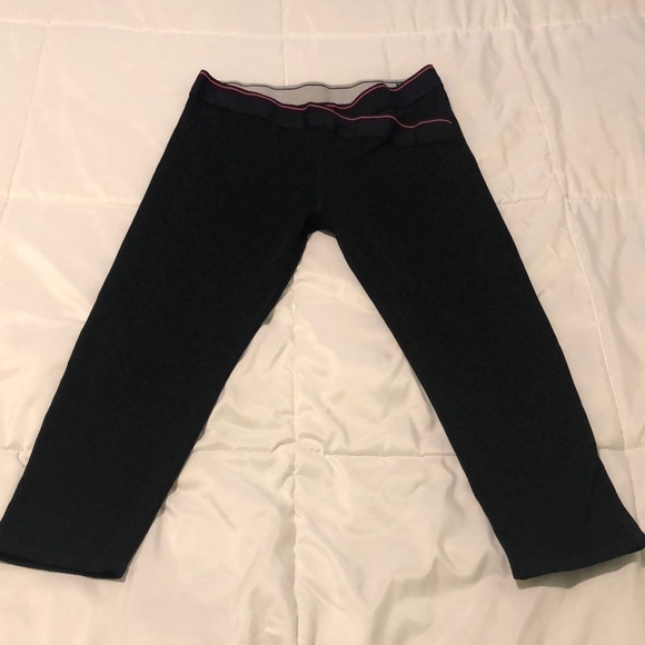 Fabletics Pants - Fabletics black Capri leggings with stripe